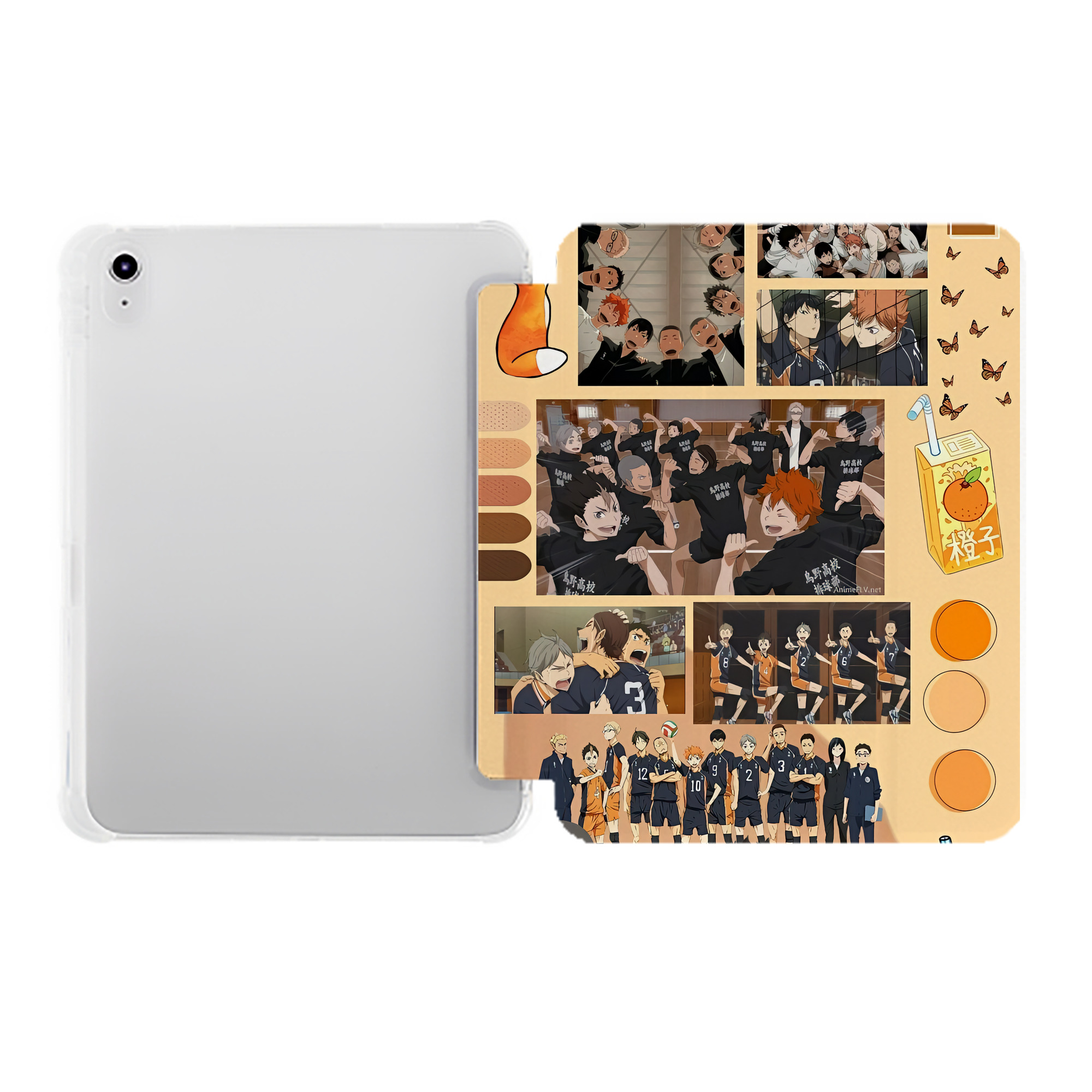 （画像用） ハイキュー!! Haikyu!! IPad ケース ペン収納付き 三つ折りスタンド PUレザー×シリコン 対応機種9.5/10.5/10.9インチ